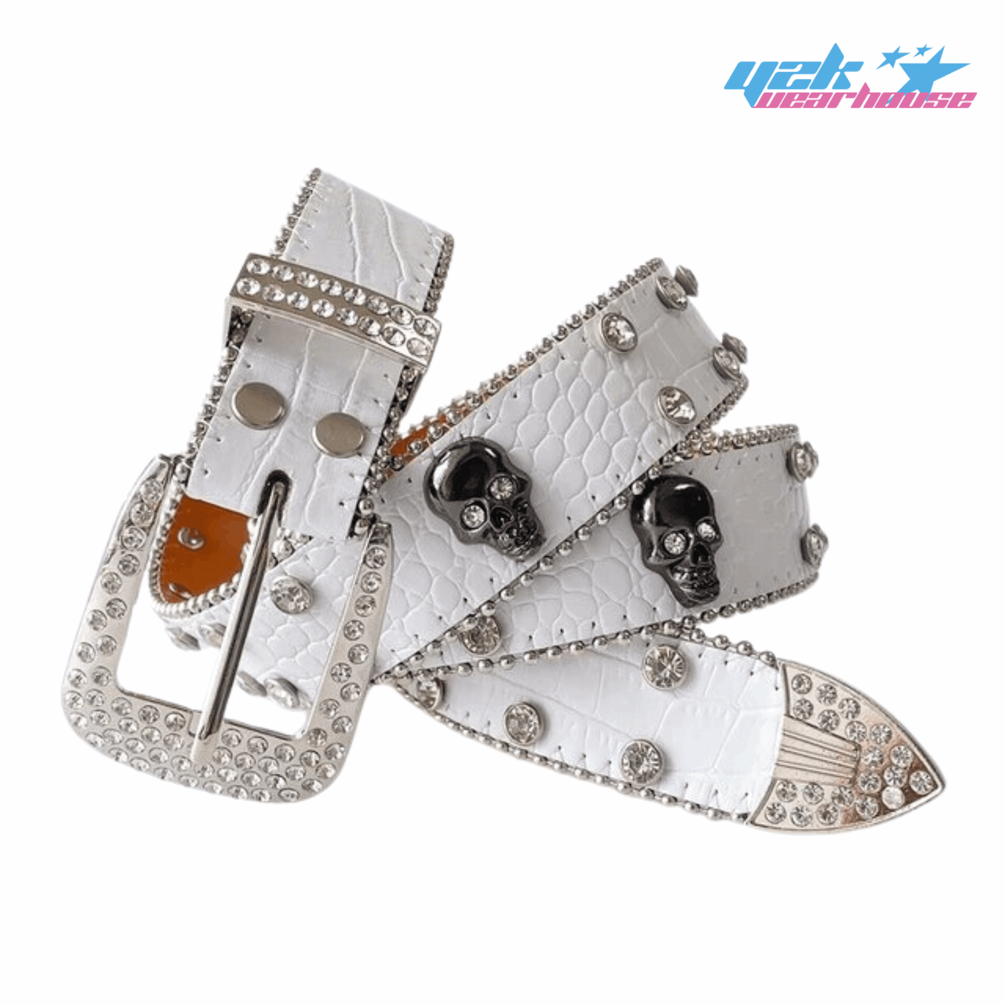 Ceinture Skull Blanche Y2K