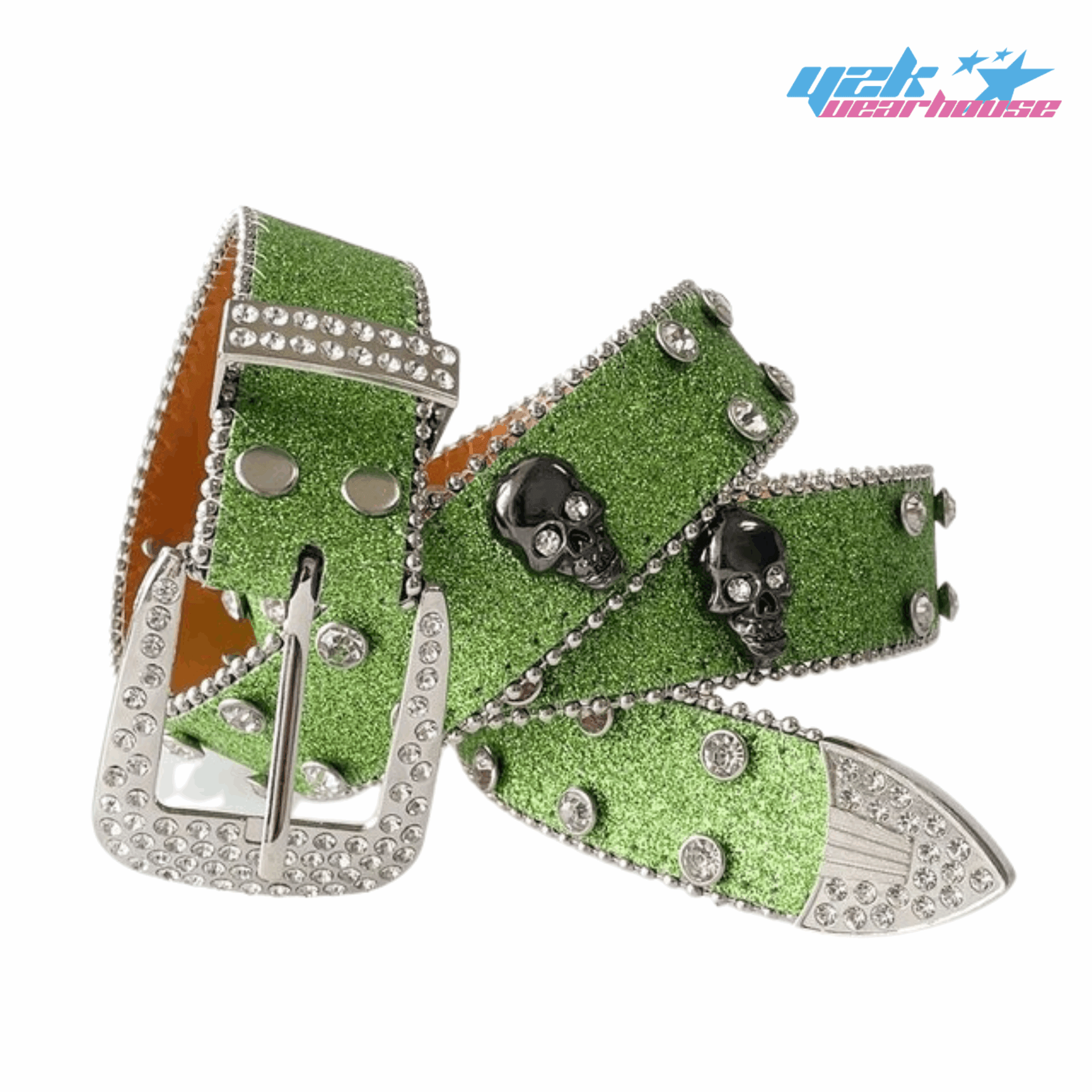 Ceinture Skull Verte Y2K