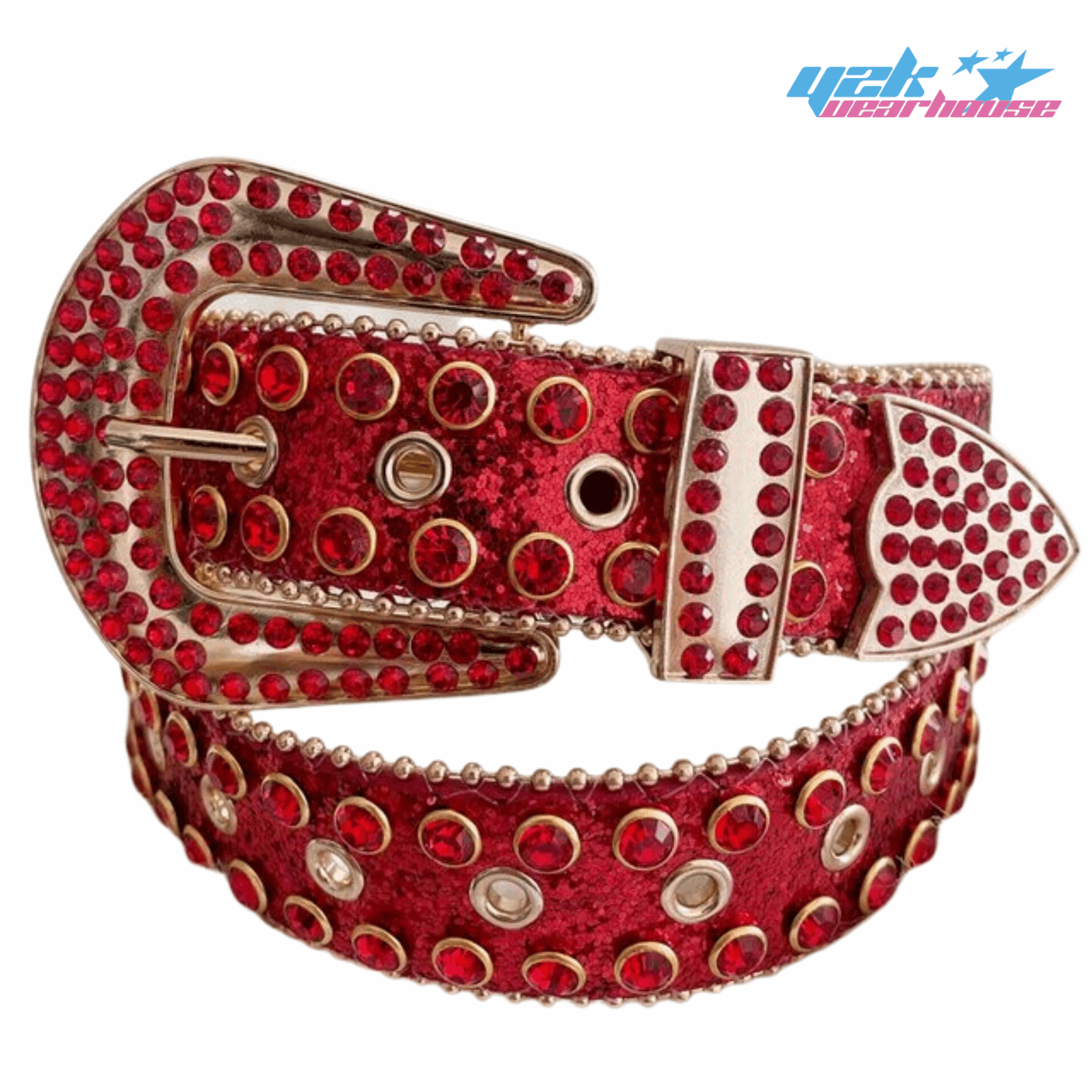 Ceinture Strass Rouge Y2K