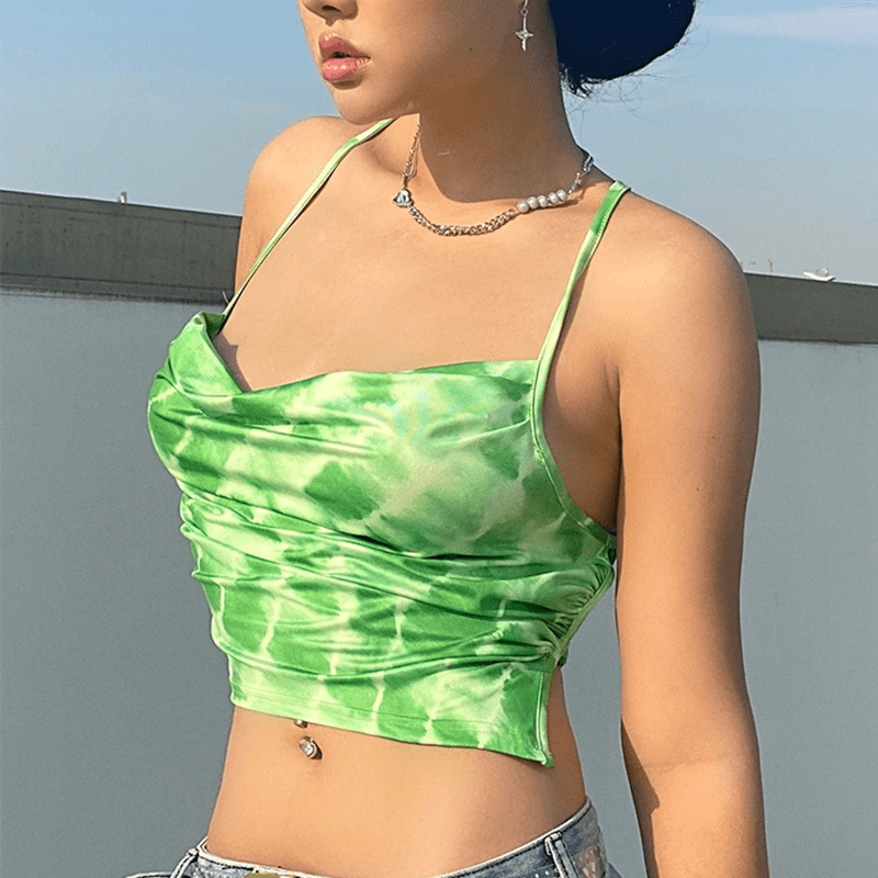 Crop Top Décolleté Vert