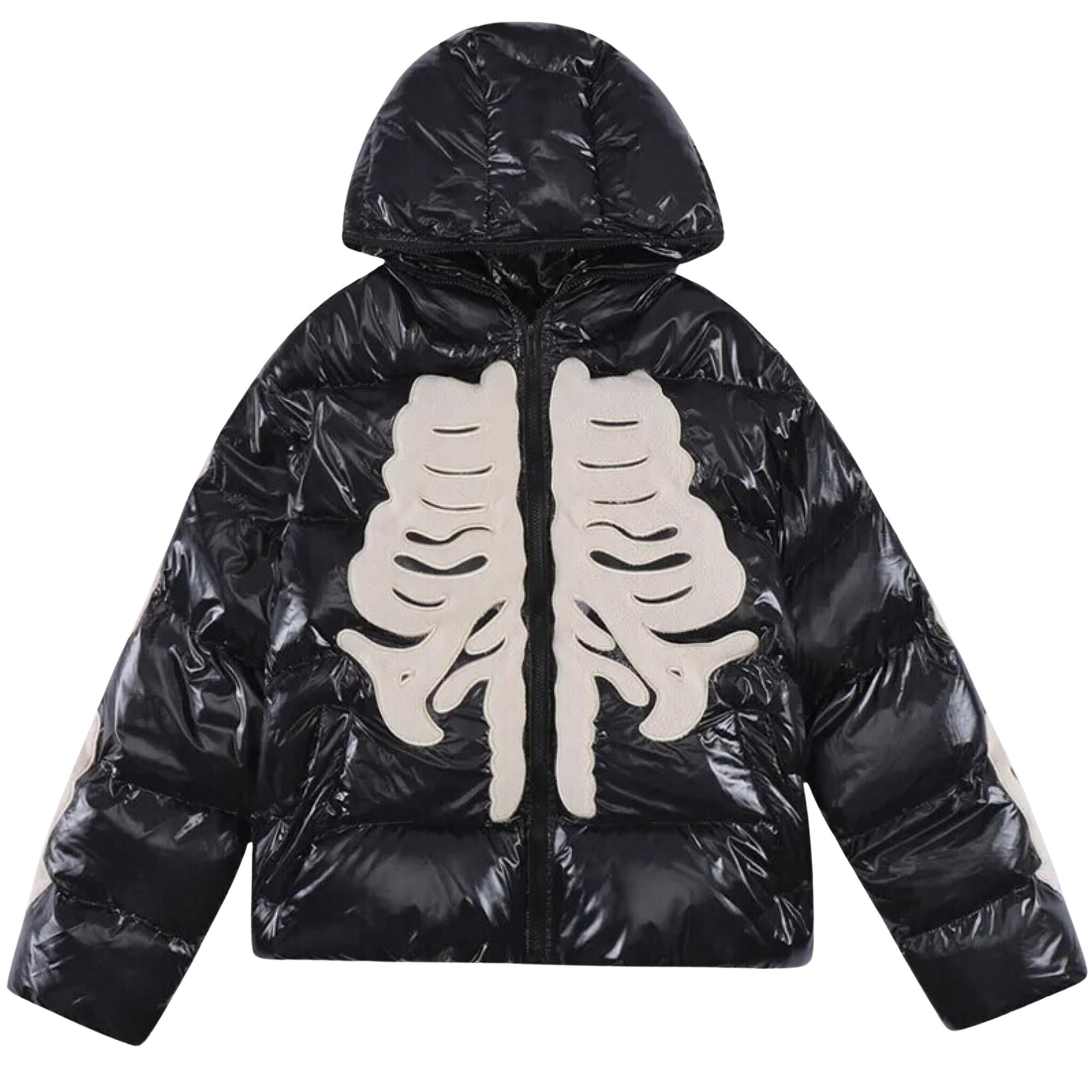 Jaqueta de inverno esqueleto Y2K
