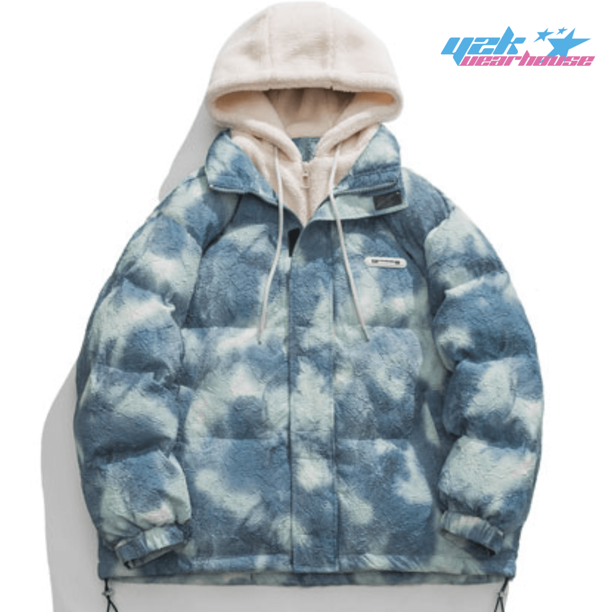 Integrierte Y2K-Fleece-Daunenjacke