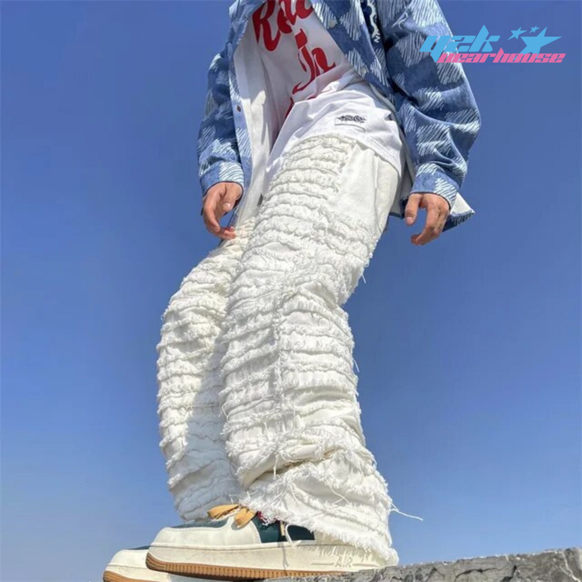Y2K Frayed Stripe Pants