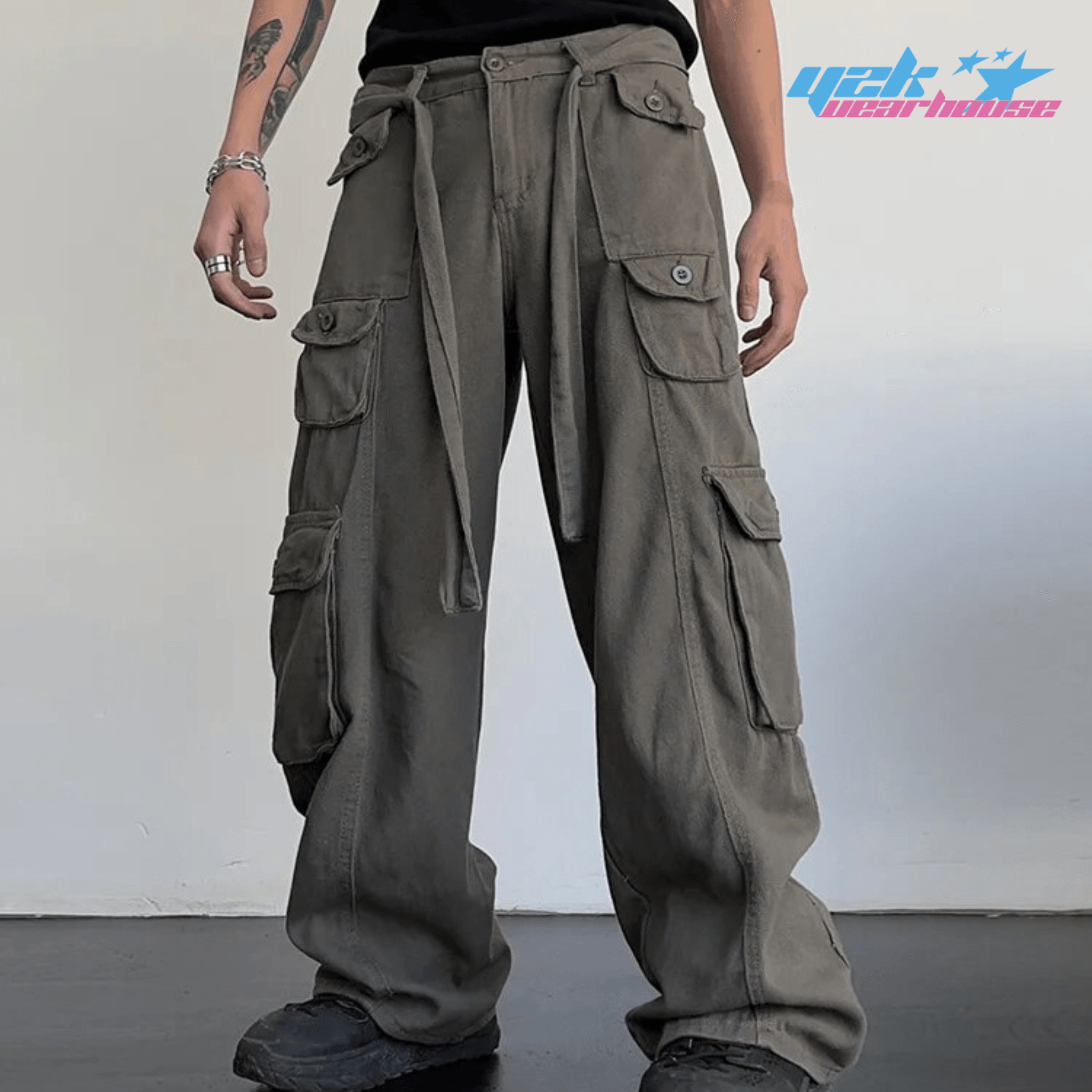 Pantalones retro caqui Y2K