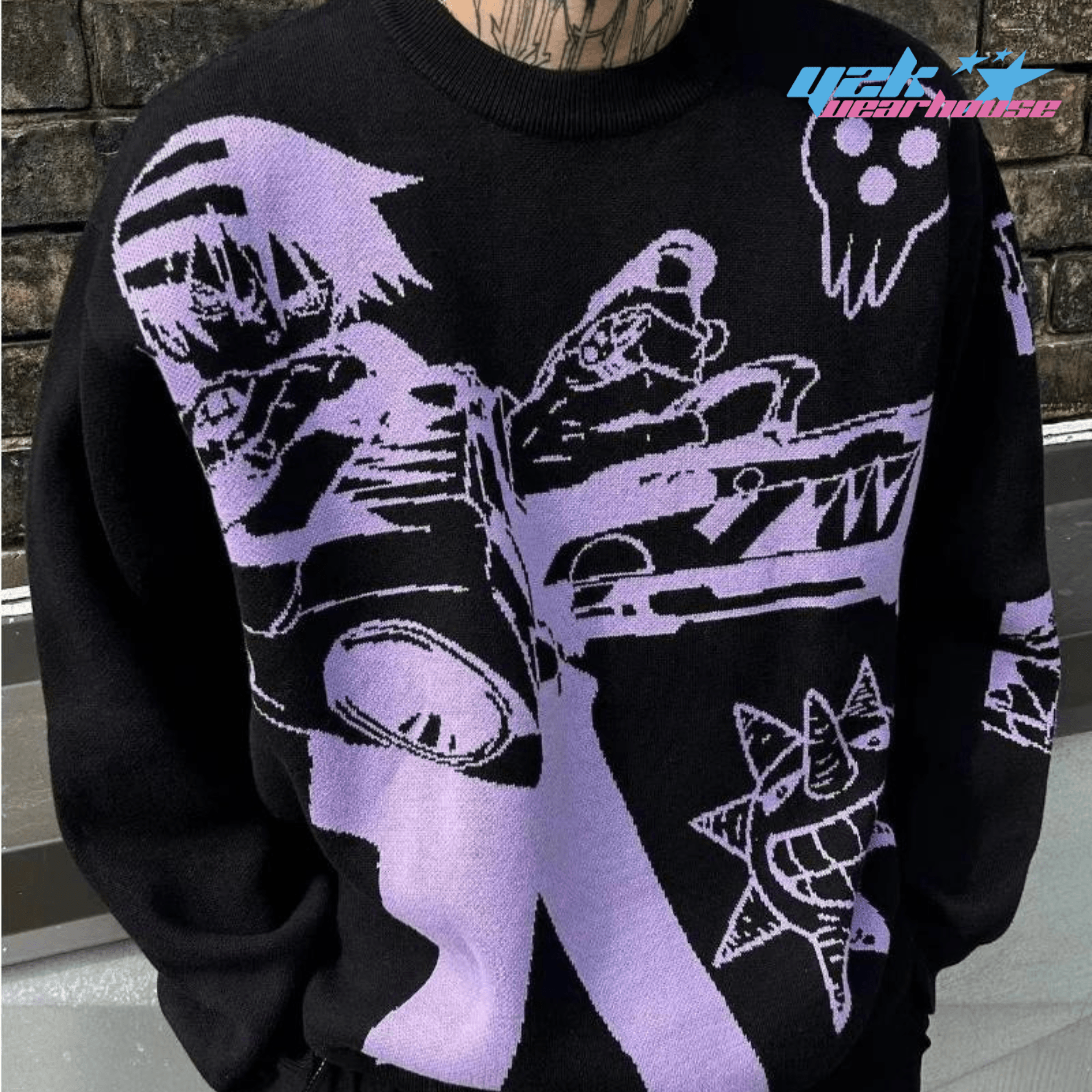 Y2K Animierter Pullover