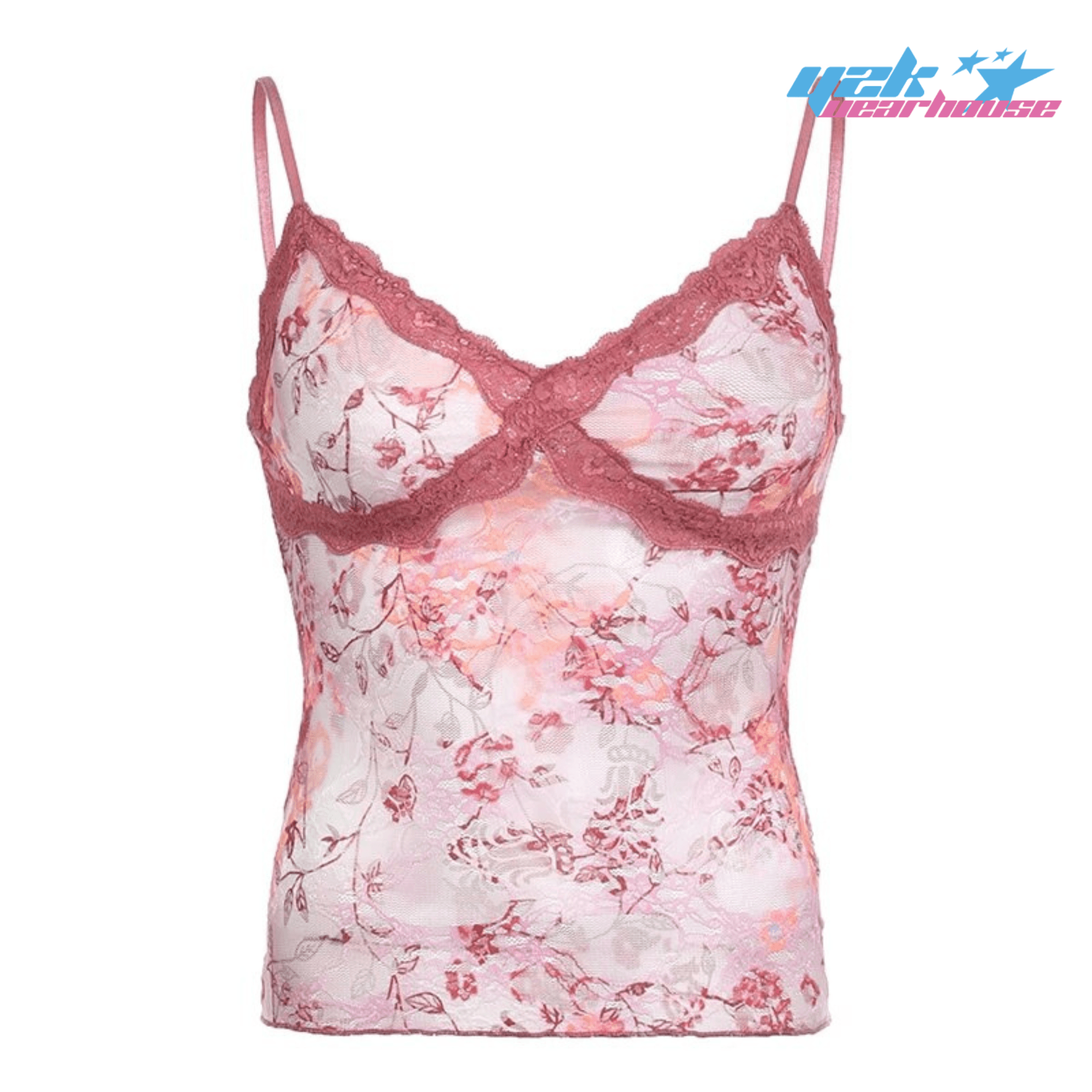 Top Y2K Dentelle Florale