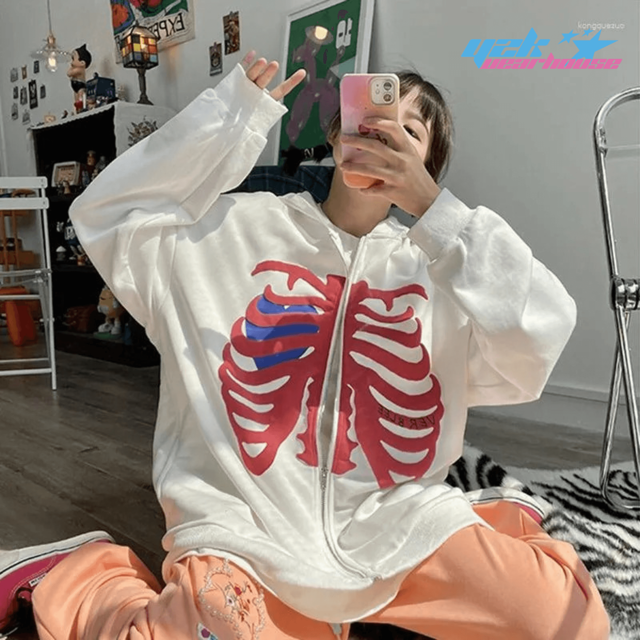 Y2K Skeleton ZIP Jacket