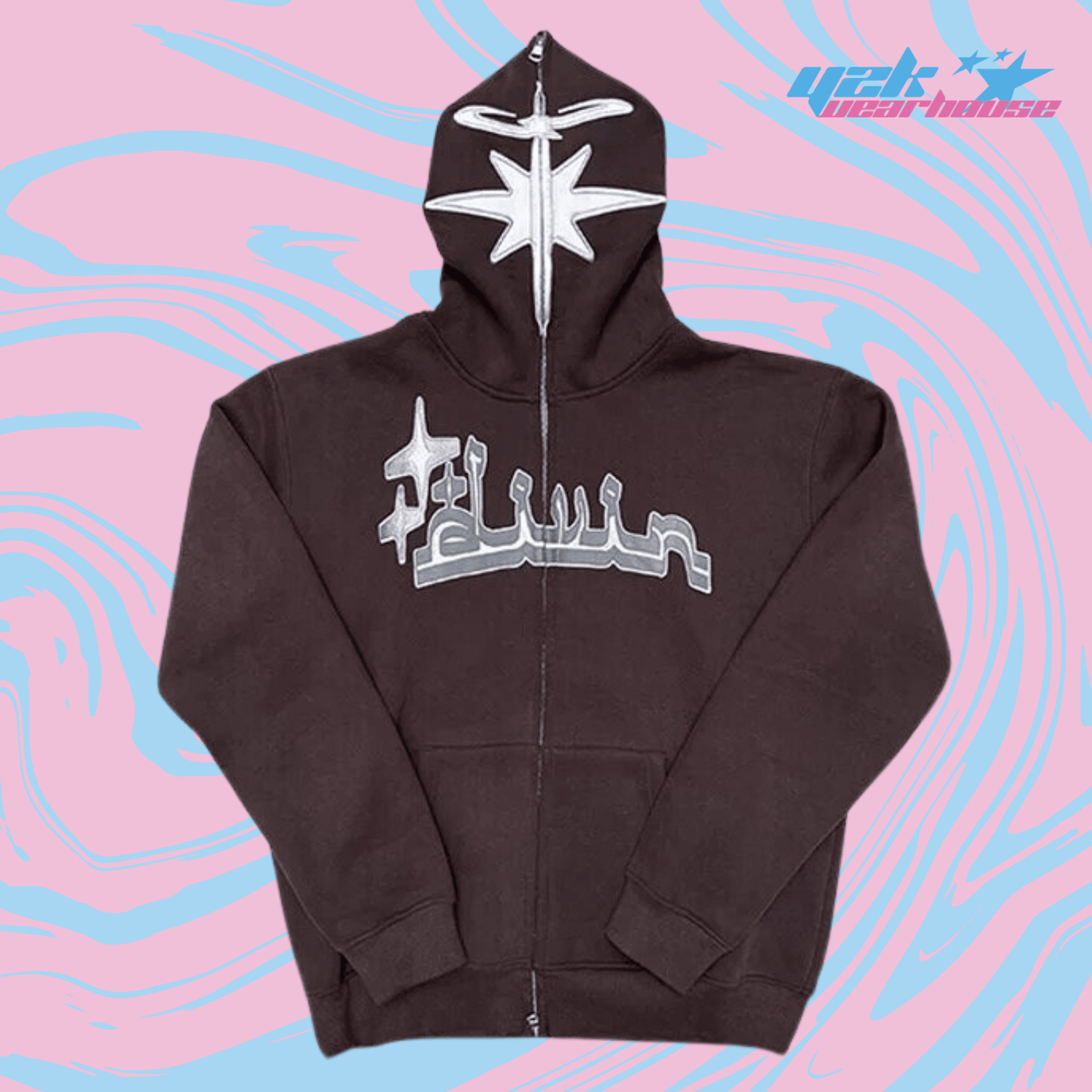 Full Zip Estrela Marrom Y2K