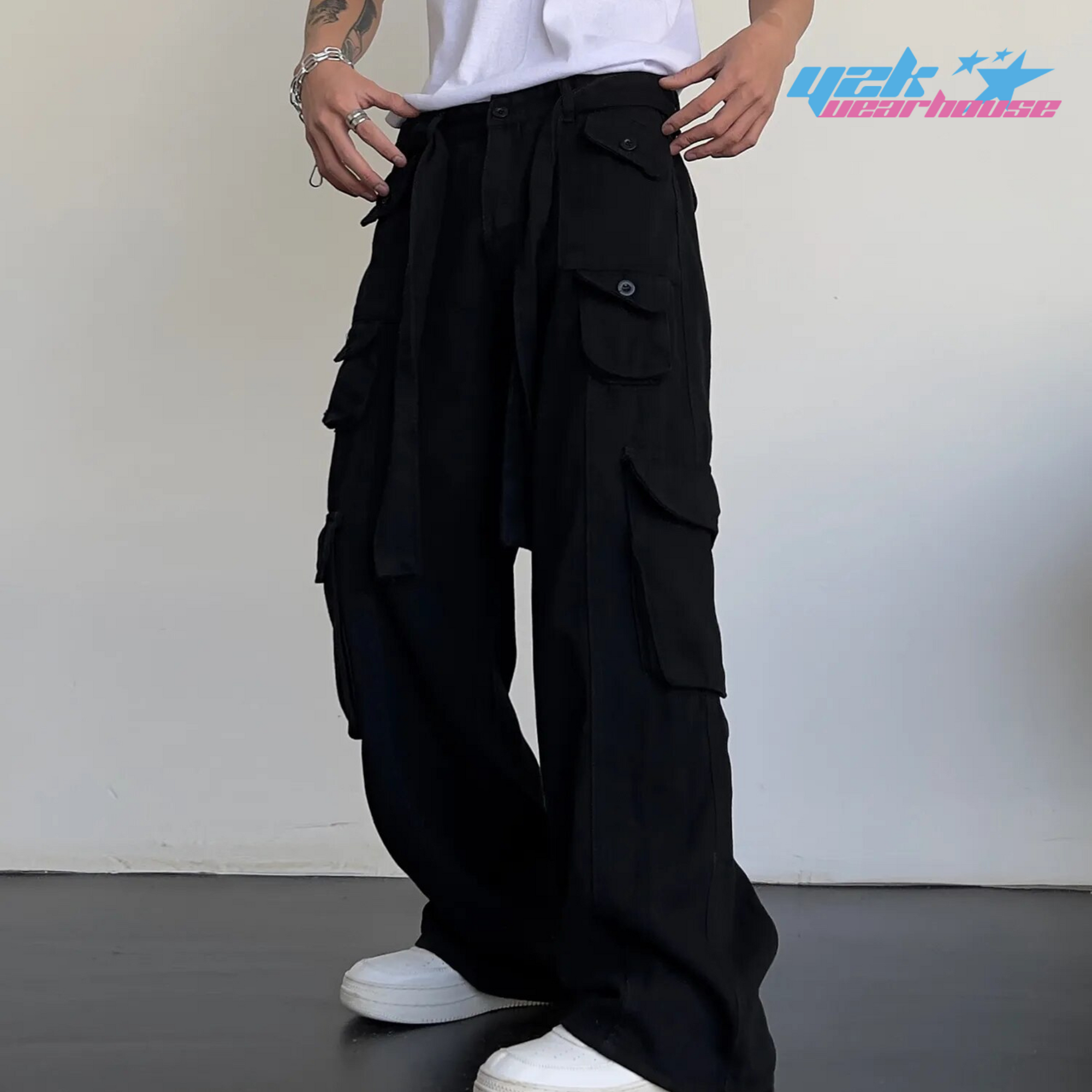 Pantalones Y2K negros retro